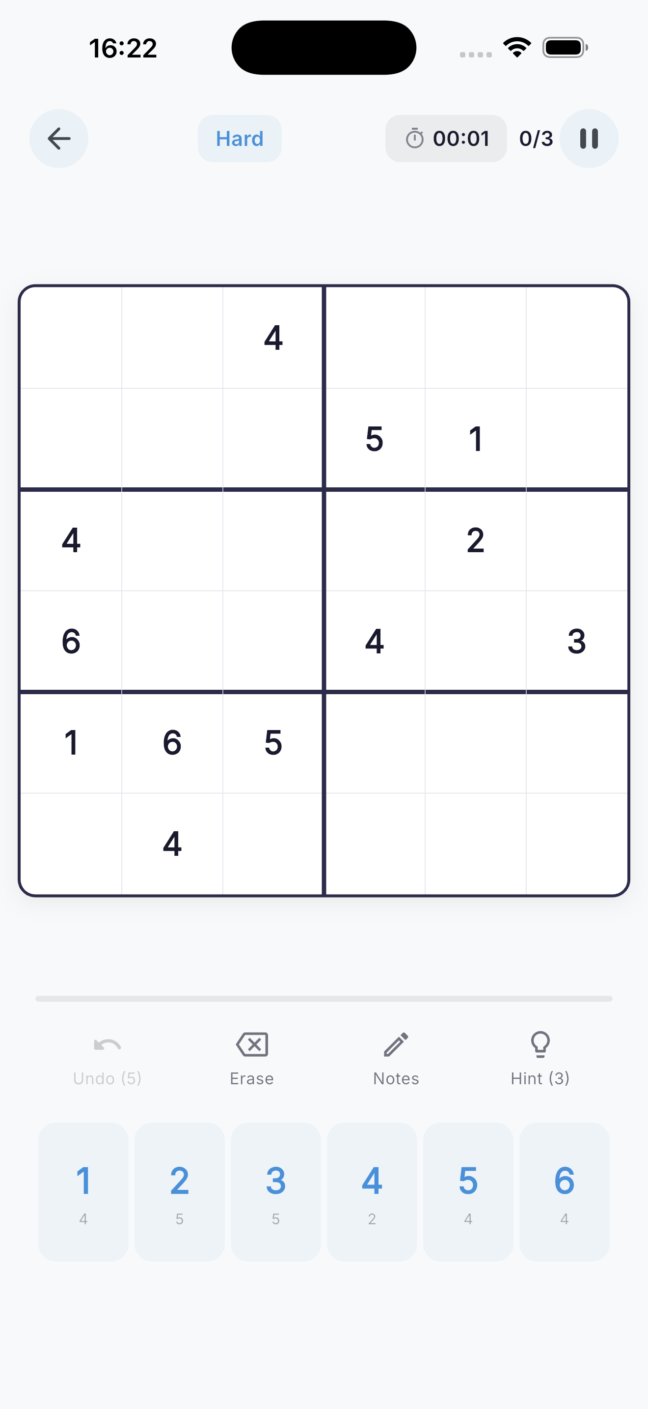 SudoZen compact 6x6 puzzle screen